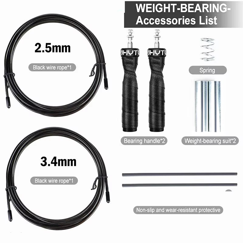 Weighted Adjustable Speed Jump Rope with Ball Bearings for Tangle-Free Fitness Training