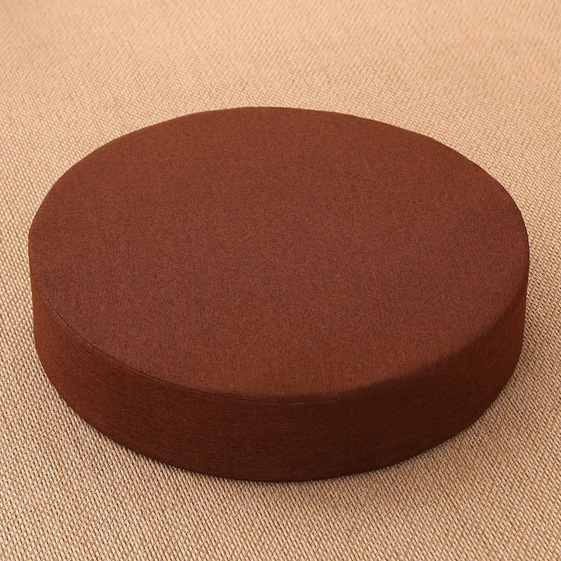 40X6Cm Linen Tatami Meditation Cushion Sturdy and Durable round Yoga Stretching Cushion Removable and Machine Washable
