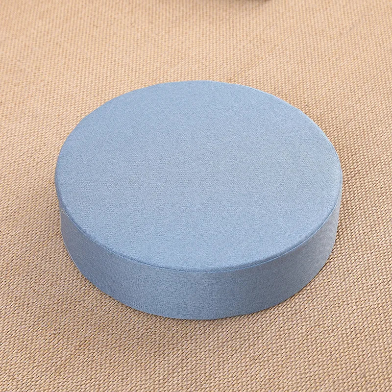 40X6Cm Linen Tatami Meditation Cushion Sturdy and Durable round Yoga Stretching Cushion Removable and Machine Washable