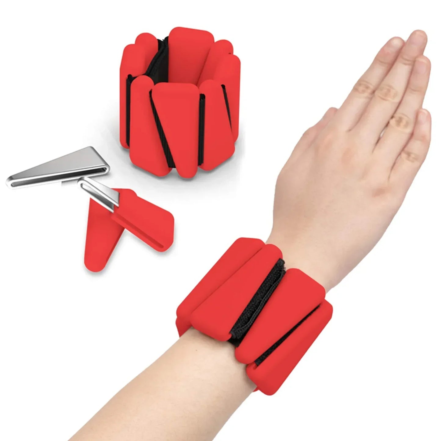 1/2Lbs Yoga Fitness Exercise Wrist Weights Bracelet Triangle Silicone Adjustable Ankle Strap Protector Jogging Sports Wristbands