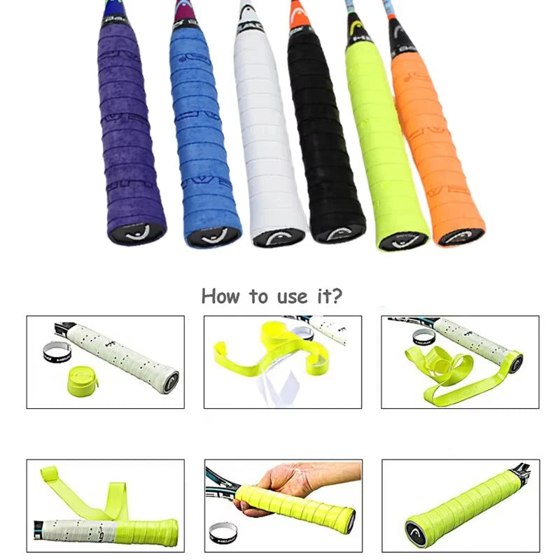 60Pcs/Lot Tennis Overgrip PU Sticky Tennis Racket Sweat Band Absorption Grip Badminton Racket Handle Tennis Griptape