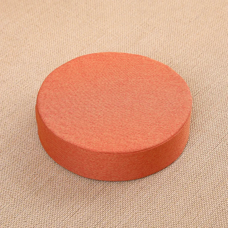 40X6Cm Linen Tatami Meditation Cushion Sturdy and Durable round Yoga Stretching Cushion Removable and Machine Washable
