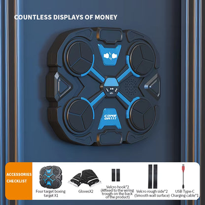 Smart Bluetooth Music Boxing Trainer - Decompression and Fitness Wall Target for Home Use