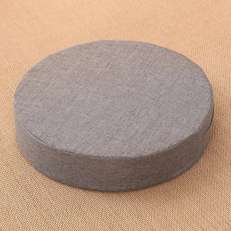 40X6Cm Linen Tatami Meditation Cushion Sturdy and Durable round Yoga Stretching Cushion Removable and Machine Washable