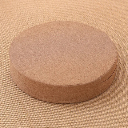 40X6Cm Linen Tatami Meditation Cushion Sturdy and Durable round Yoga Stretching Cushion Removable and Machine Washable