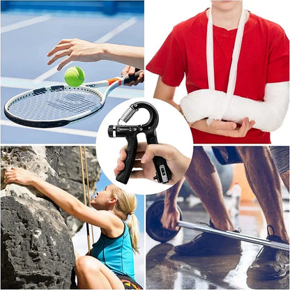 10-100Kg Adjustable Hand Grip Strengthener Hand Grip Trainer with Counter Wrist Forearm and Hand Exerciser for Muscle Building