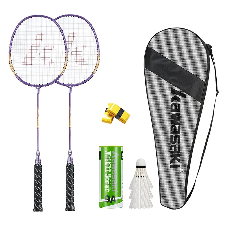 Badminton Set with 2 Badminton Rackets, 3 Shuttlecocks, and Carrying Badminton Bag Suit for Badminton Practice