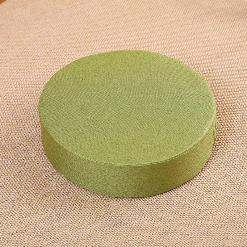 40X6Cm Linen Tatami Meditation Cushion Sturdy and Durable round Yoga Stretching Cushion Removable and Machine Washable