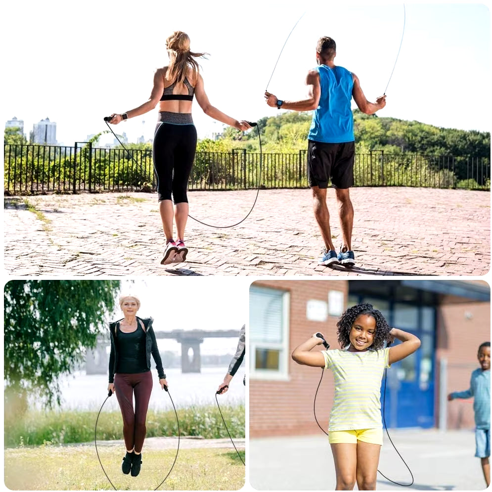 Weighted Adjustable Speed Jump Rope with Ball Bearings for Tangle-Free Fitness Training
