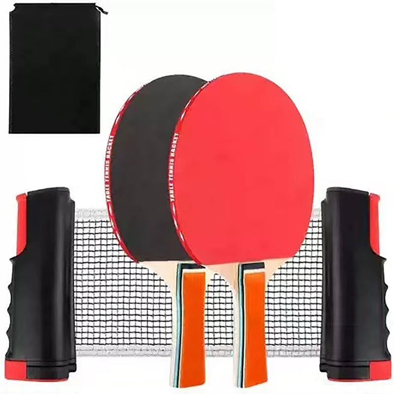 Table Tennis Net Ping Pong Rack Retractable with Ping-Pong Racket Universal