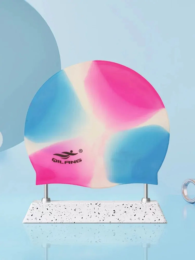 Waterproof Ear Protector with No Wut Head Silicone High Quality Swimming Cap for Children and Adults