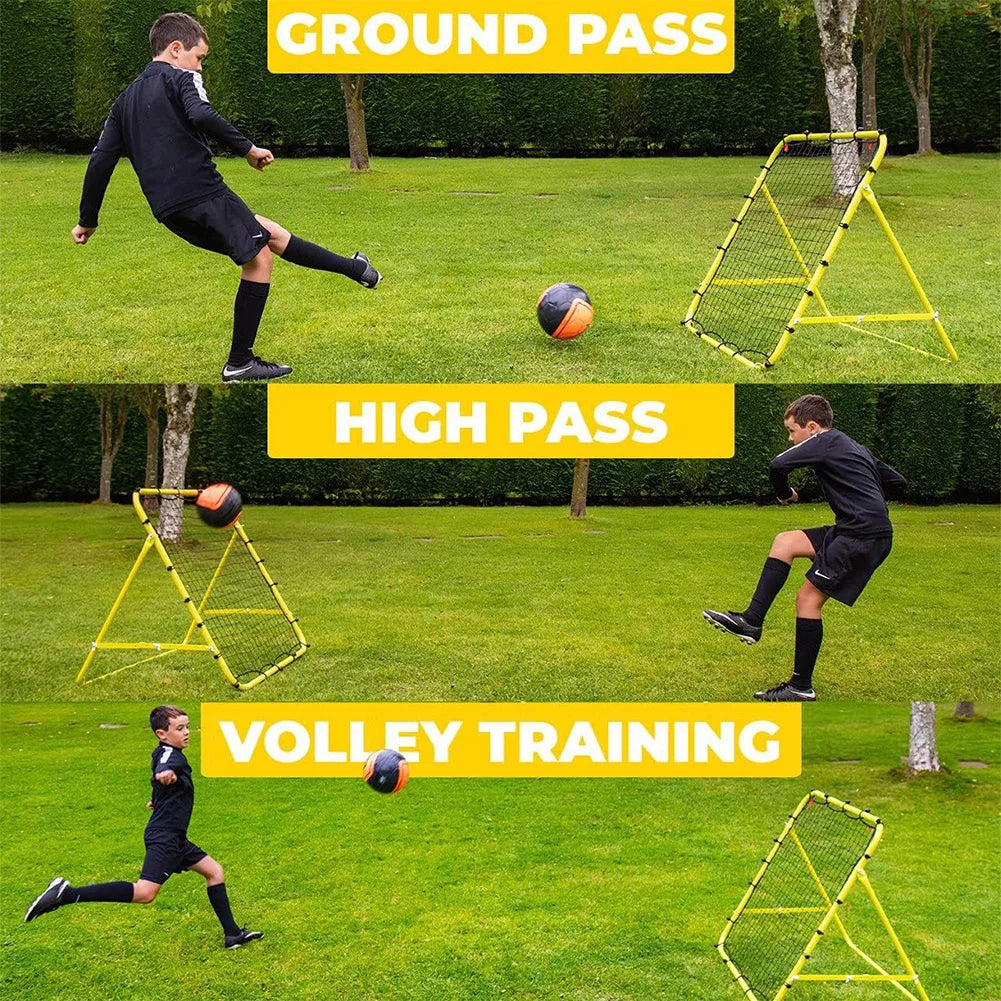 Soccer Rebounder Net Soccer Bounce Back Net with 20 Elastic Ropes Target Goal Net Kickback Football Practice Net for Kids Teens