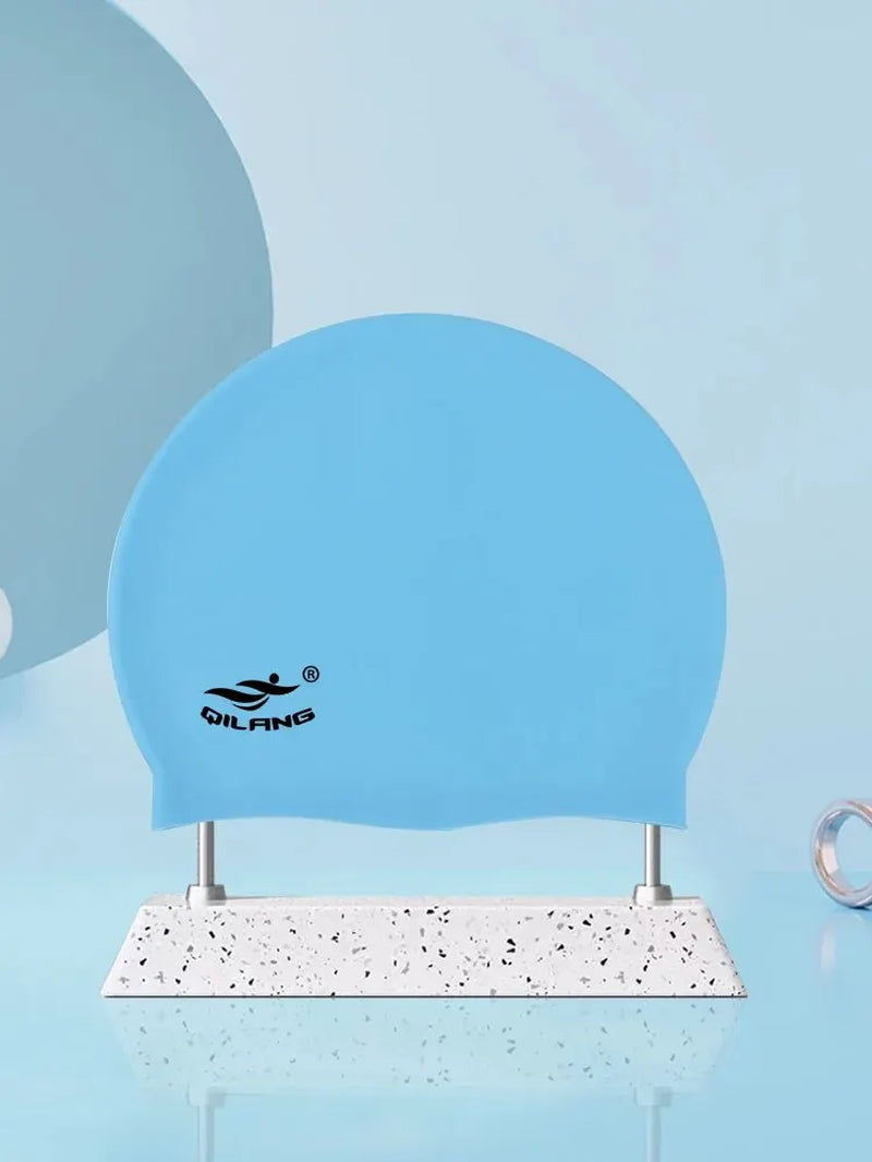 Waterproof Ear Protector with No Wut Head Silicone High Quality Swimming Cap for Children and Adults