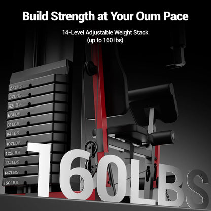 Umay ROBORE Series Workout Station with 160LBS Weight Stack