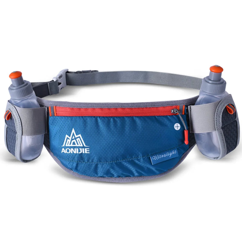 E882 Marathon Jogging Cycling Running Hydration Belt Waist Bag Pouch Fanny Pack Phone Holder with 170Ml Water Bottles