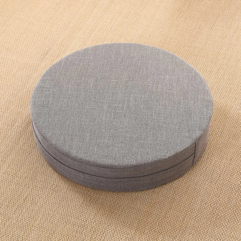 40X6Cm Linen Tatami Meditation Cushion Sturdy and Durable round Yoga Stretching Cushion Removable and Machine Washable