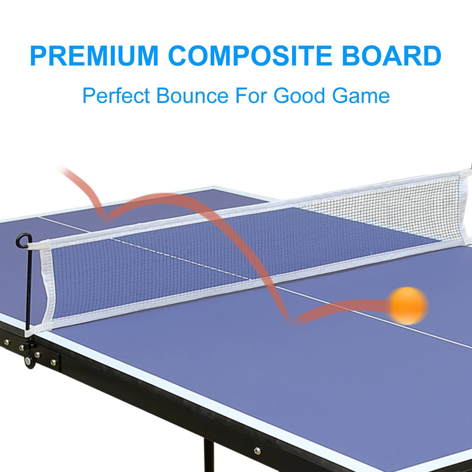 Tennis Table Portable Ping Pong Table Set with Net and 2 Ping Pong Paddles