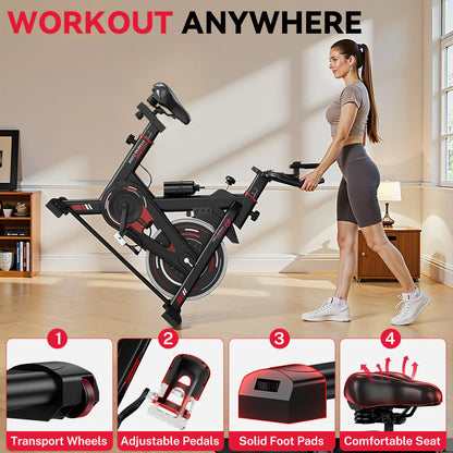 Stationary Exercise Bike D1, Flywheel 8KG/10KG