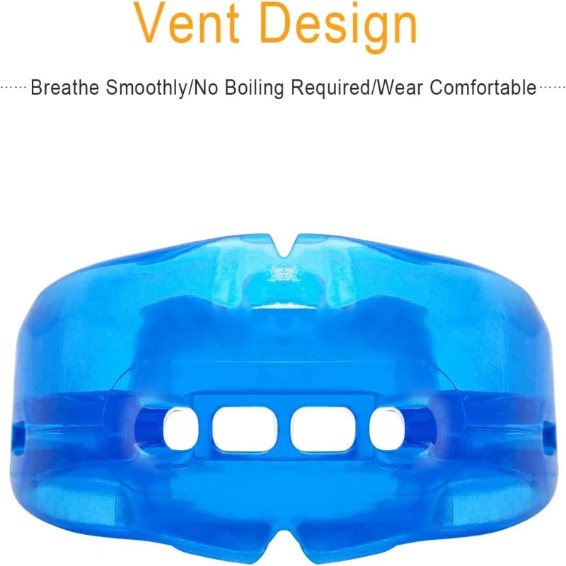 Comfortable Double Braces Athletic Mouthguard Superior No-Boil Design for Maximum Protection of Upper and Lower Teeth