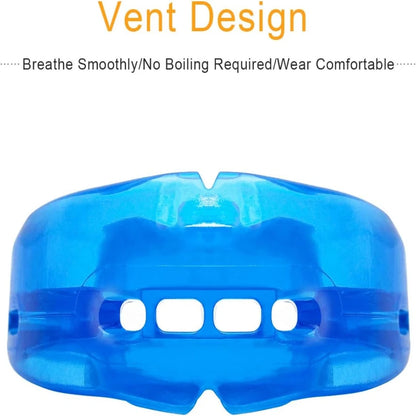Comfortable Double Braces Athletic Mouthguard Superior No-Boil Design for Maximum Protection of Upper and Lower Teeth