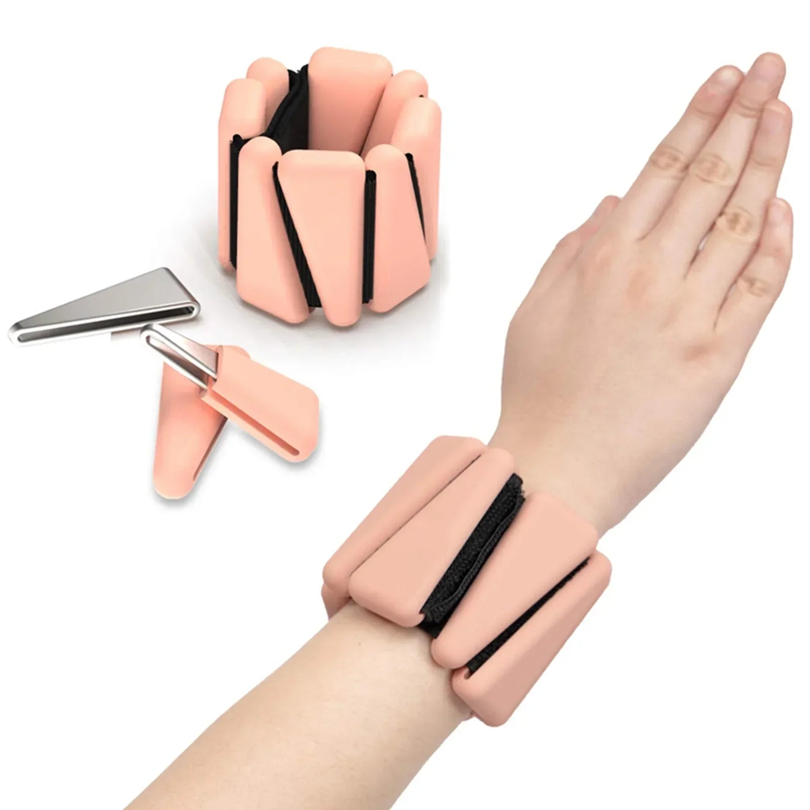 1/2Lbs Yoga Fitness Exercise Wrist Weights Bracelet Triangle Silicone Adjustable Ankle Strap Protector Jogging Sports Wristbands
