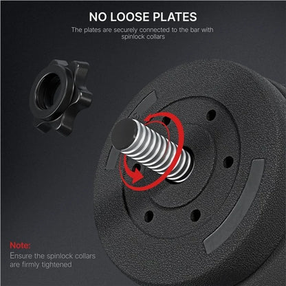 30KG Adjustable Dumbbell Set Gym Hand Weights for Home Gym Fitness Set of 2