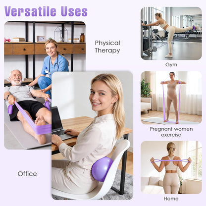 Pilates Kit, Pilates Equipment for Home Workouts, Home Pilates Essentials Kit for Women with Pilates Ring and Ball Set, Socks, Ankle Resistance Bands with Cuffs, Resistance Band and Massage Ball