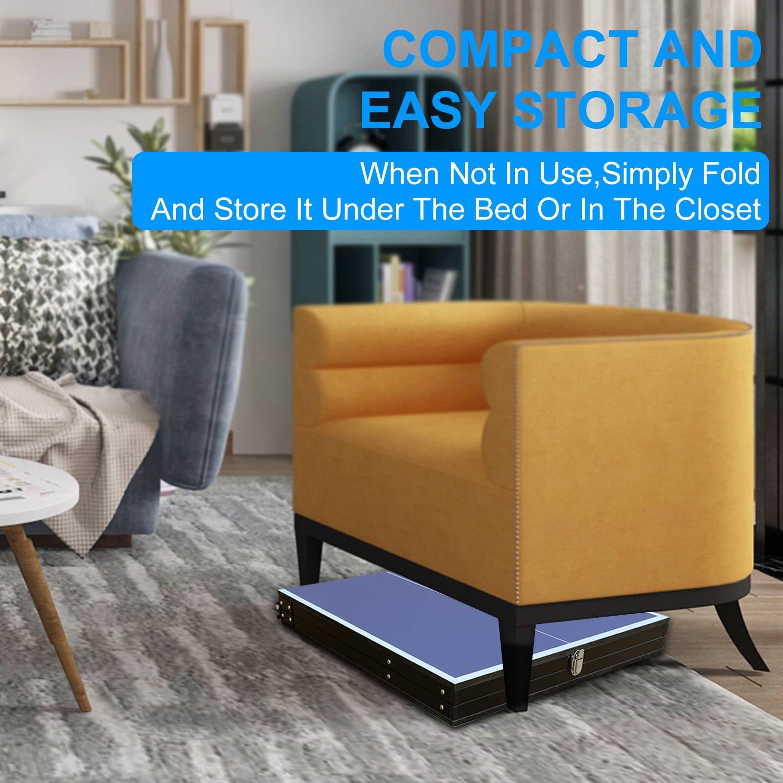 Tennis Table Portable Ping Pong Table Set with Net and 2 Ping Pong Paddles