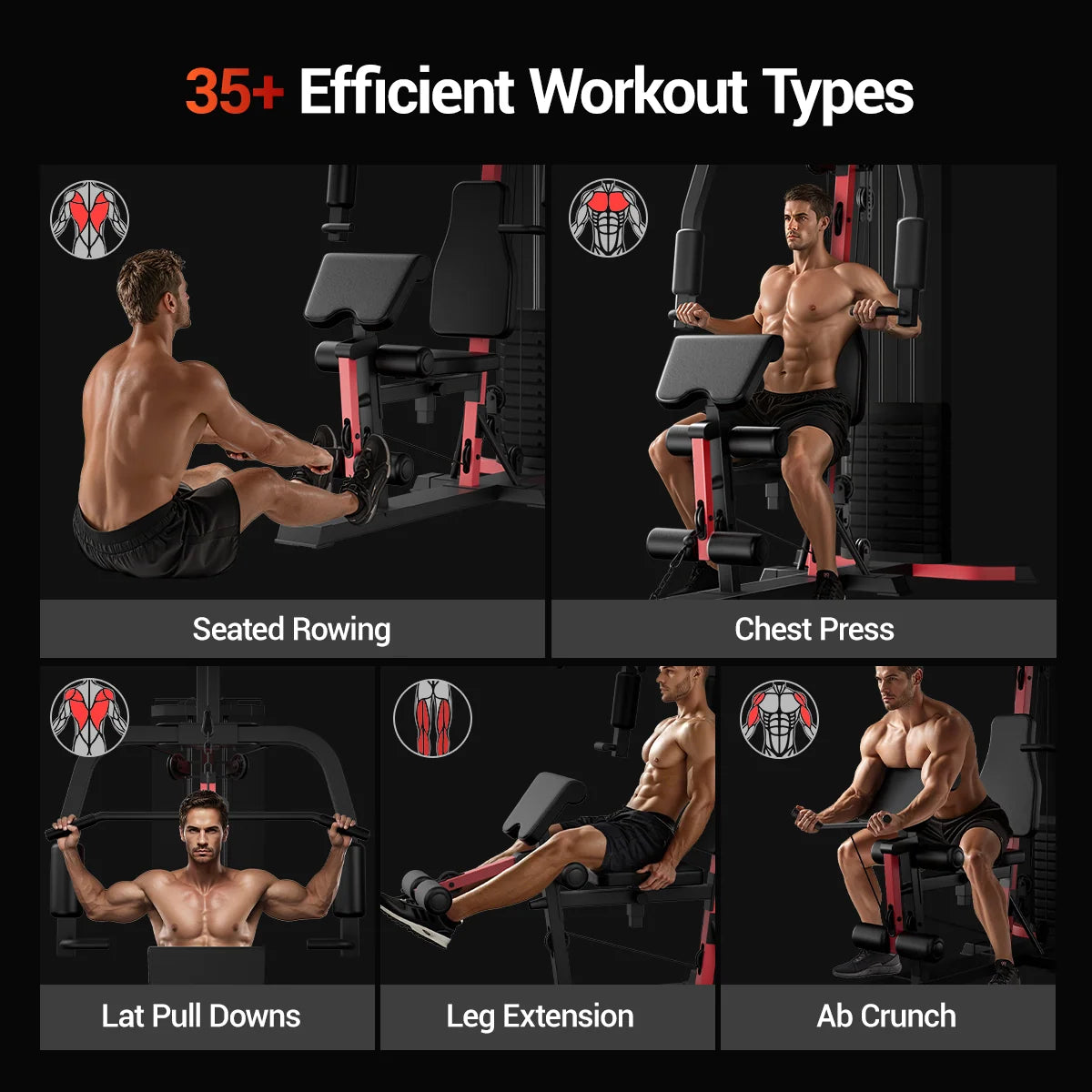Umay ROBORE Series Workout Station with 160LBS Weight Stack