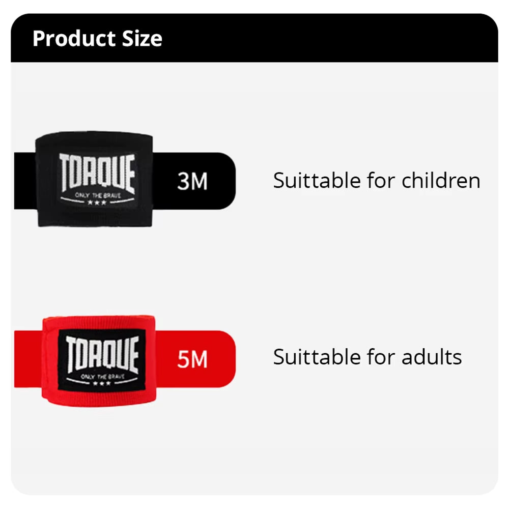 3M Cotton Boxing Bandage 5M - Muay Thai Wrist Wraps for Combat Sports, Kickboxing, and Training Competitions
