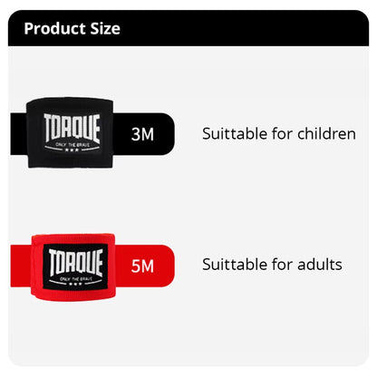 3M Cotton Boxing Bandage 5M - Muay Thai Wrist Wraps for Combat Sports, Kickboxing, and Training Competitions