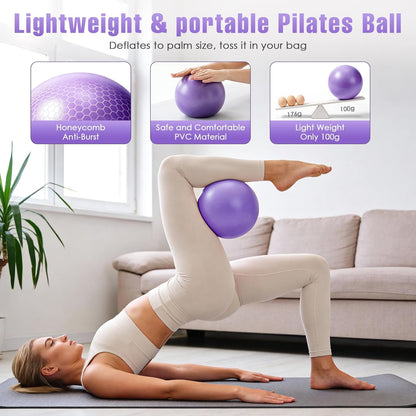Pilates Kit, Pilates Equipment for Home Workouts, Home Pilates Essentials Kit for Women with Pilates Ring and Ball Set, Socks, Ankle Resistance Bands with Cuffs, Resistance Band and Massage Ball