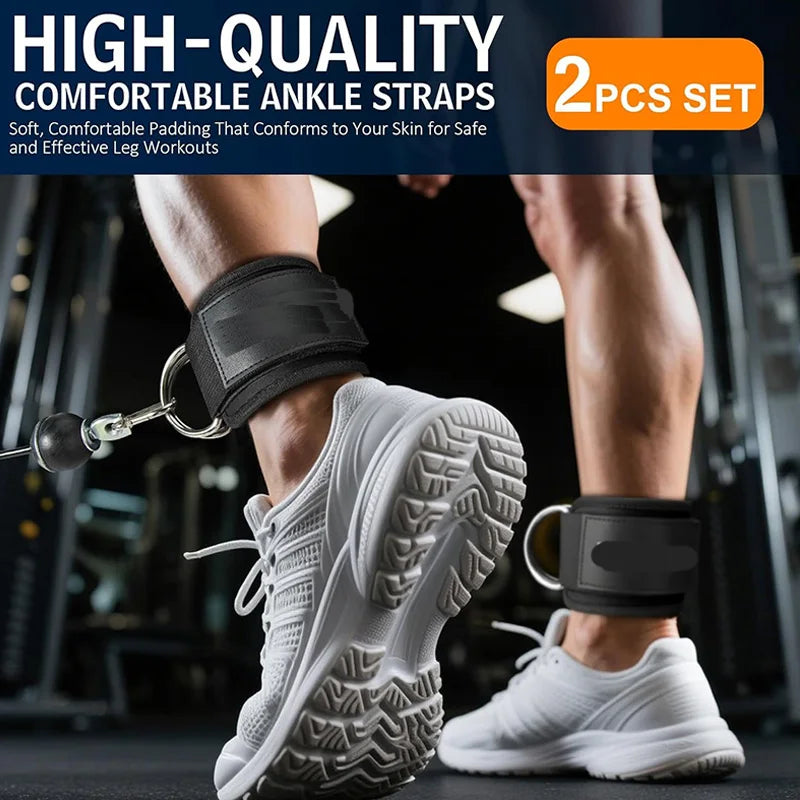 2PCS Set Premium Cable Kick Back Ankle Straps for Cable Machines Glute Kickback Ankle Strap for Workout Strength Training Belt