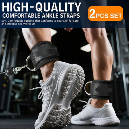 2PCS Set Premium Cable Kick Back Ankle Straps for Cable Machines Glute Kickback Ankle Strap for Workout Strength Training Belt