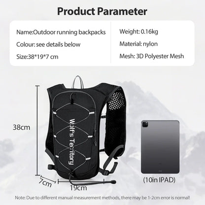 Outdoor Trail Running Ultralight Backpack Running Hydration Vest Breathable Marathon Running Backpack Water Bottle
