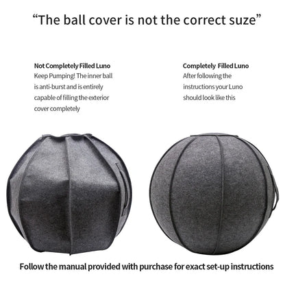 65Cm Linen Yoga Ball Cover Balance Ball Protector + 65Cm Yoga Ball with Pump for Home Gym Yoga Pilates Fitness Body Building