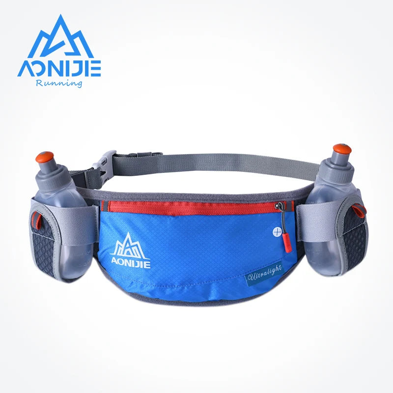 E882 Marathon Jogging Cycling Running Hydration Belt Waist Bag Pouch Fanny Pack Phone Holder with 170Ml Water Bottles