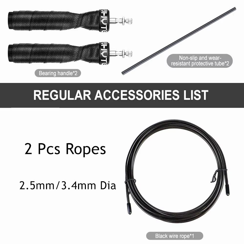 Weighted Adjustable Speed Jump Rope with Ball Bearings for Tangle-Free Fitness Training