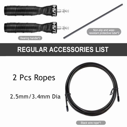 Weighted Adjustable Speed Jump Rope with Ball Bearings for Tangle-Free Fitness Training