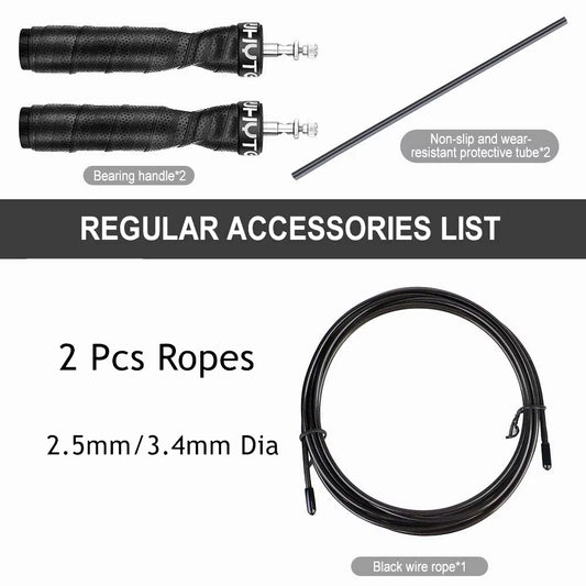 Weighted Adjustable Speed Jump Rope with Ball Bearings for Tangle-Free Fitness Training