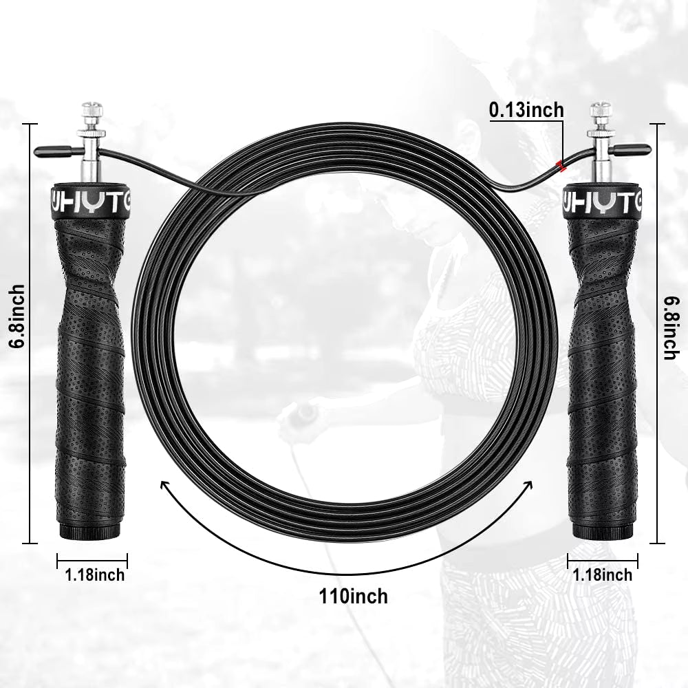 Weighted Adjustable Speed Jump Rope with Ball Bearings for Tangle-Free Fitness Training