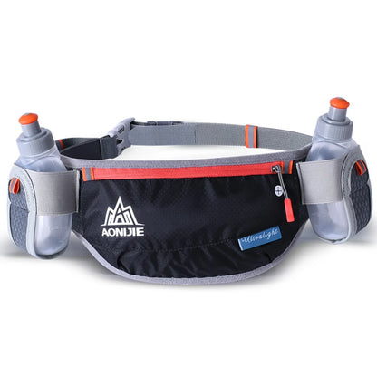 E882 Marathon Jogging Cycling Running Hydration Belt Waist Bag Pouch Fanny Pack Phone Holder with 170Ml Water Bottles