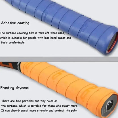 60Pcs/Lot Tennis Overgrip PU Sticky Tennis Racket Sweat Band Absorption Grip Badminton Racket Handle Tennis Griptape